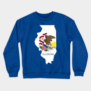 Illinois Flag Map Crewneck Sweatshirt